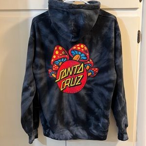 The Original Santa Cruz Skateboard Mushroom Tie Die Hoodie preowned size Medium